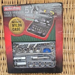 57-Piece Socket Set with Nylon Case - Silver